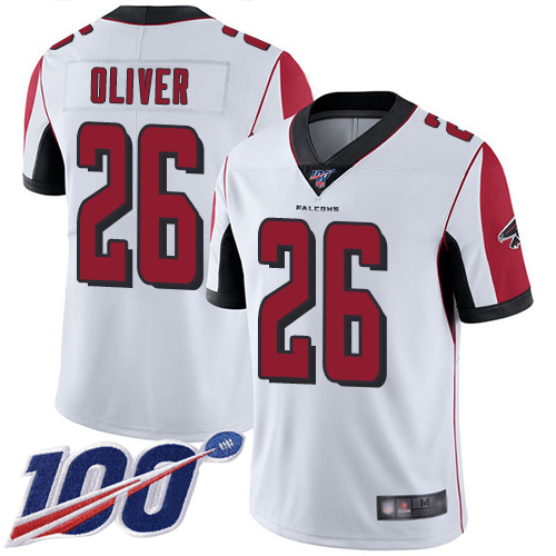 Atlanta Falcons Limited White Men Isaiah Oliver Road Jersey NFL Football 26 100th Season Vapor Untouchable